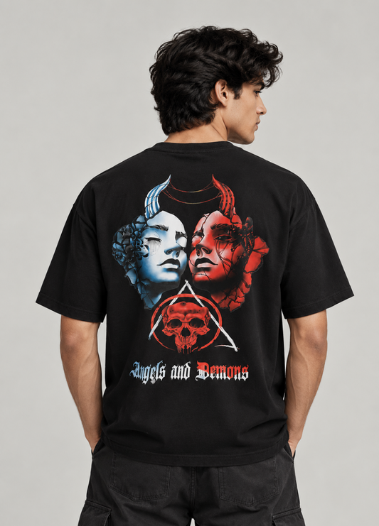 Angels and Demons Printed Oversized T-Shirt