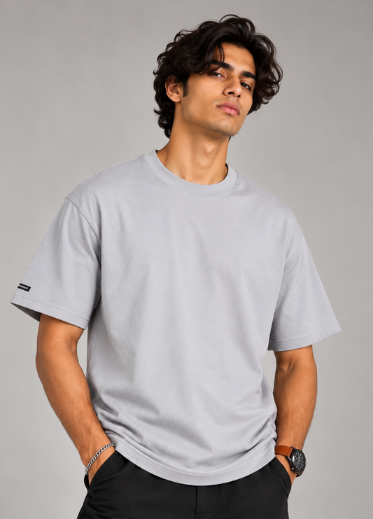Solid Grey Oversized T-Shirt