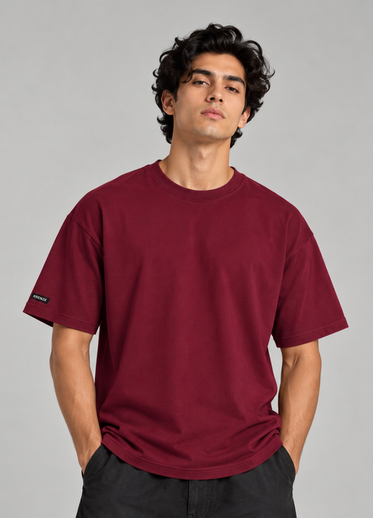 Solid Burgundy T-Shirt 100% Cotton