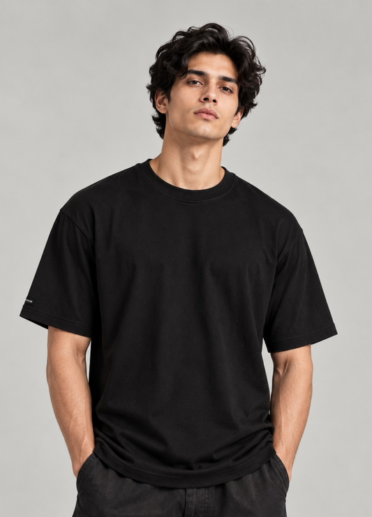 Solid Black Oversized T-Shirt