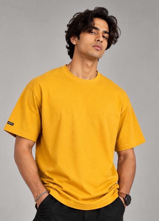 Solid Yellow T-Shirt 100% Cotton