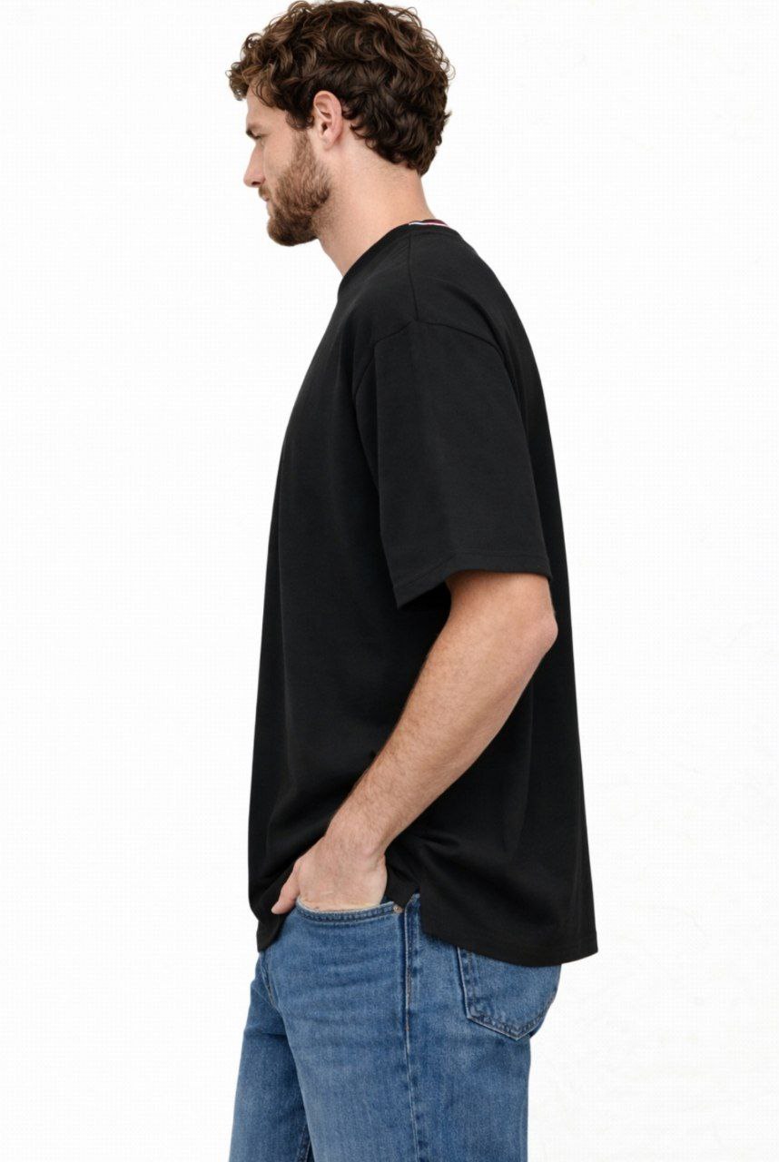 Black Oversized Polycotton T-Shirt