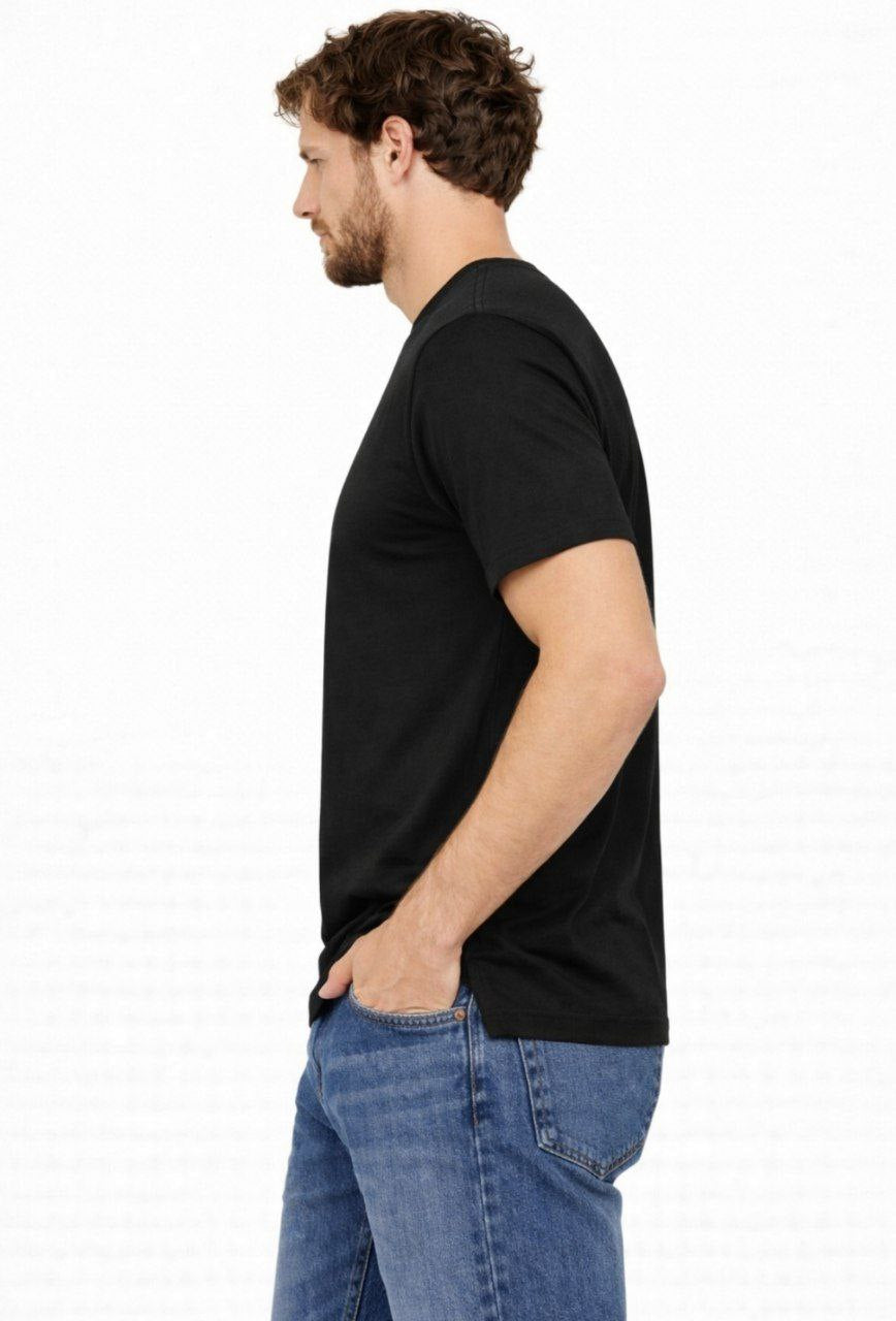 Black Regular Fit Cotton T-Shirt