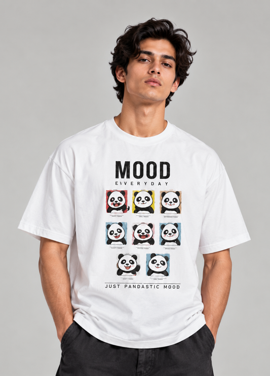 Panda Mood Printed Oversized T-Shirt