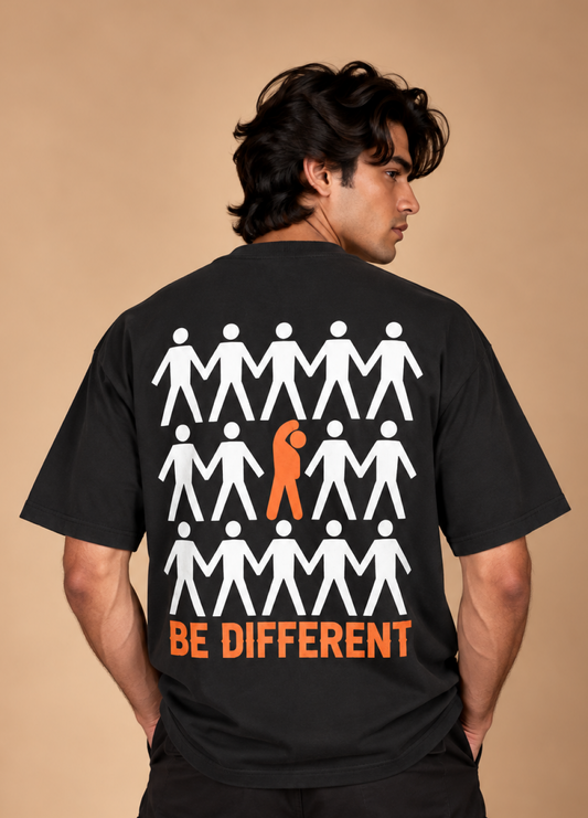 Be Different Printed Oversized T-Shirt
