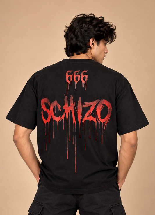 Schizo 666 Printed Oversized T-Shirt