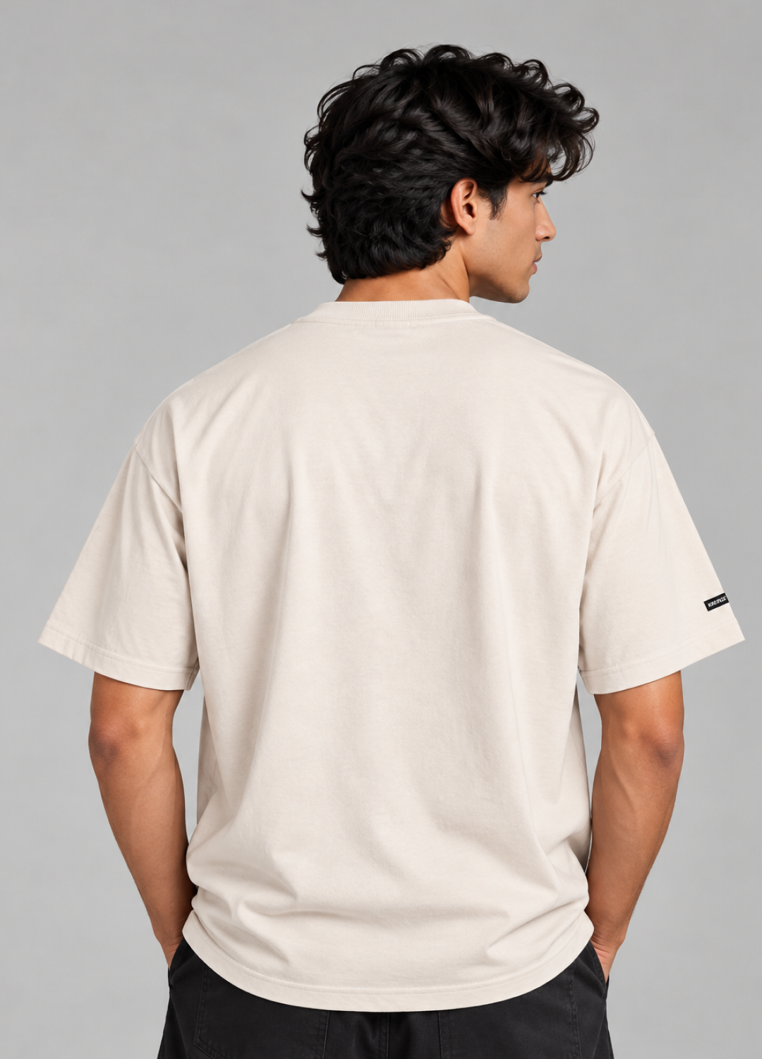 Solid Beige Colour Oversized T-Shirt