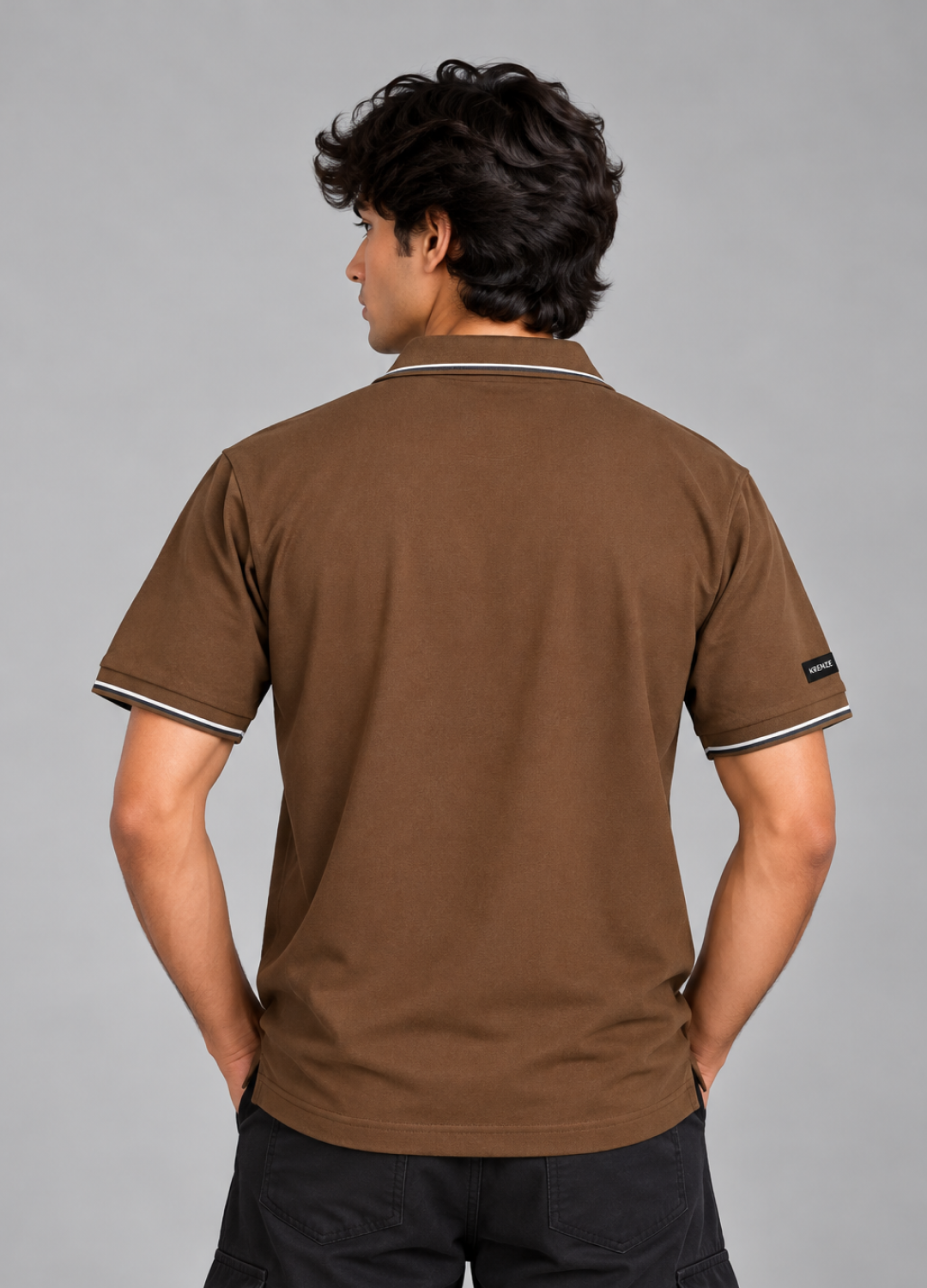 Mud Brown Technical Polo T-Shirt