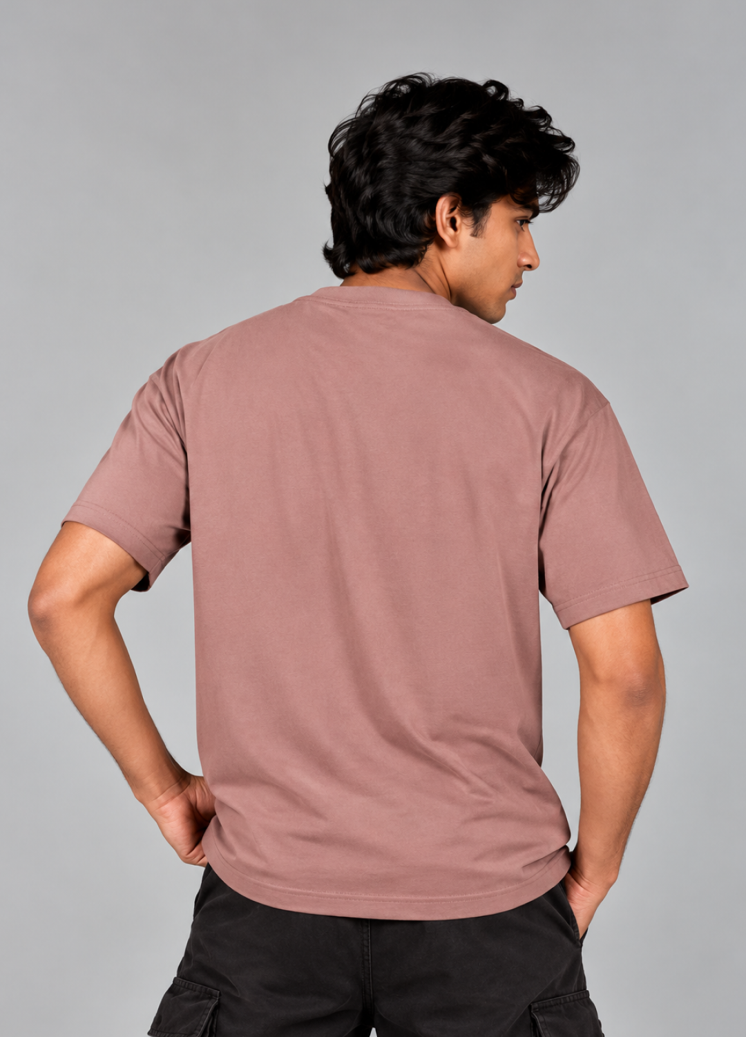Motorcycle Dad Brown Printed Oversized T-Shirt