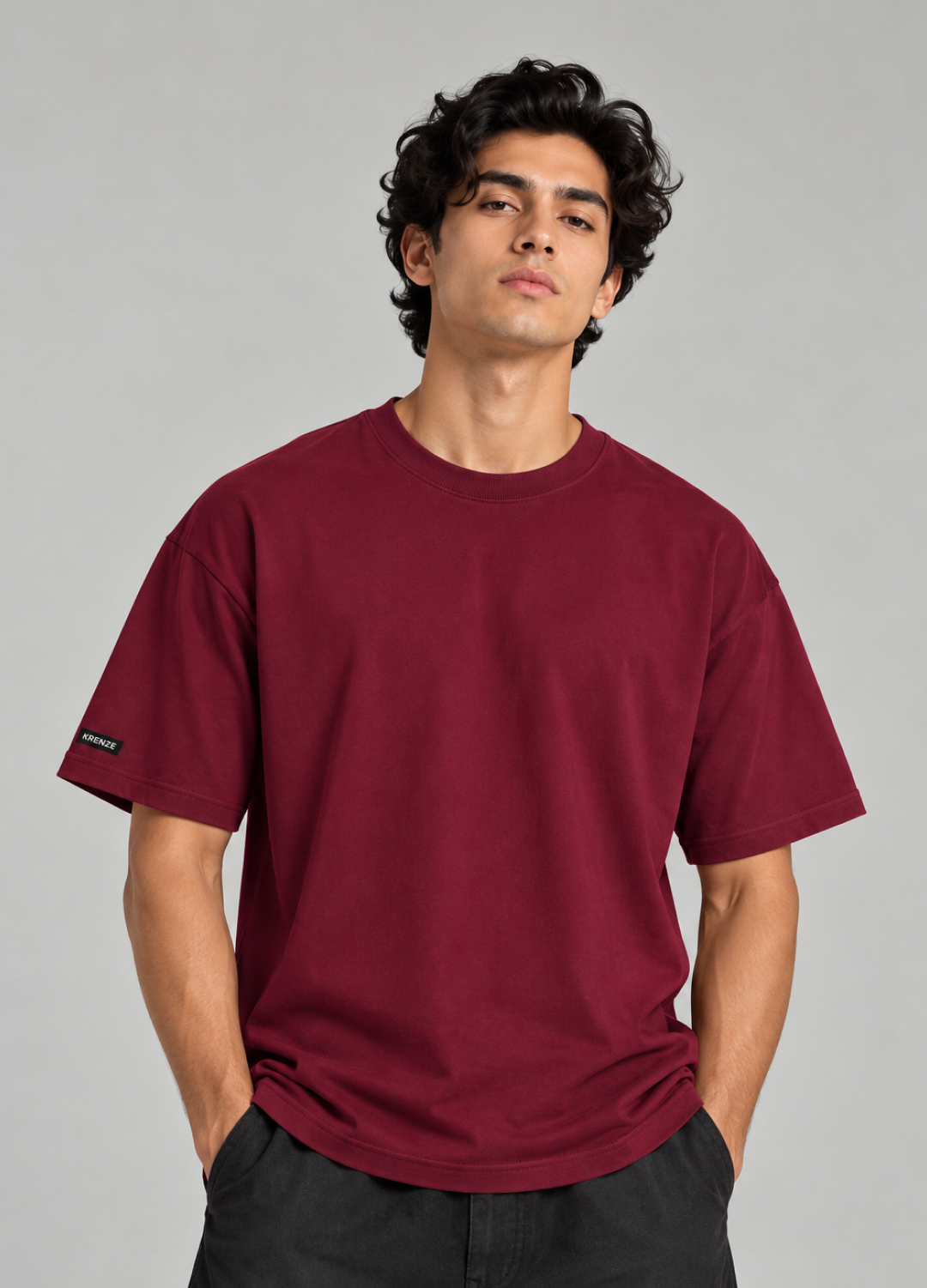 Solid Burgundy T-Shirt 100% Cotton