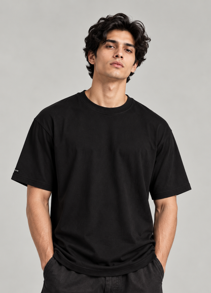 Solid Black Oversized T-Shirt