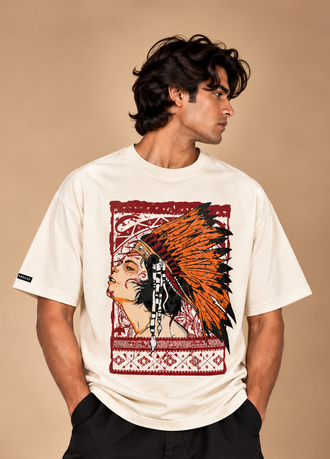 Tribe Art Printed T-Shirt 100% Cotton