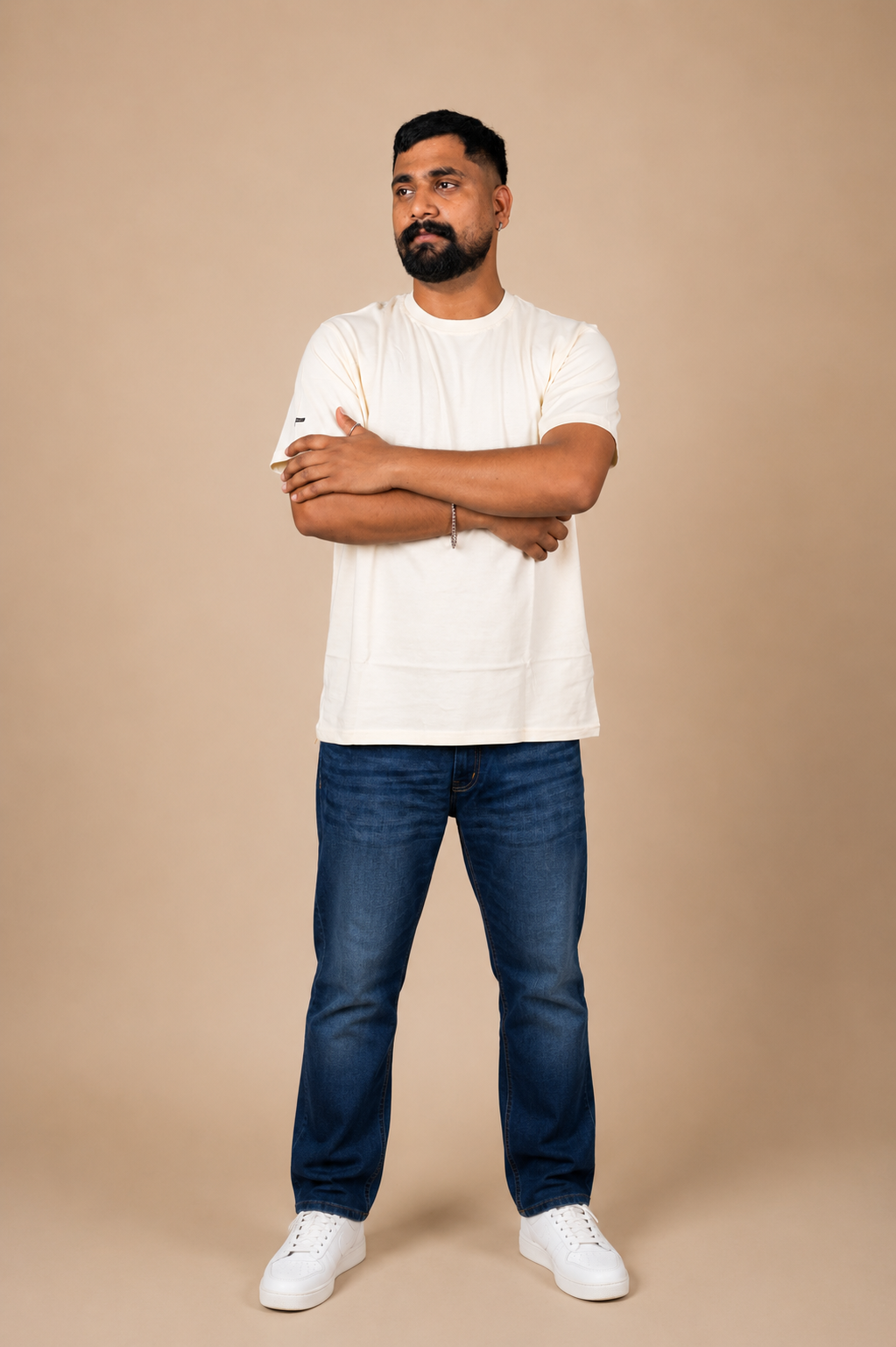 Solid Off White T-Shirt 100% Cotton