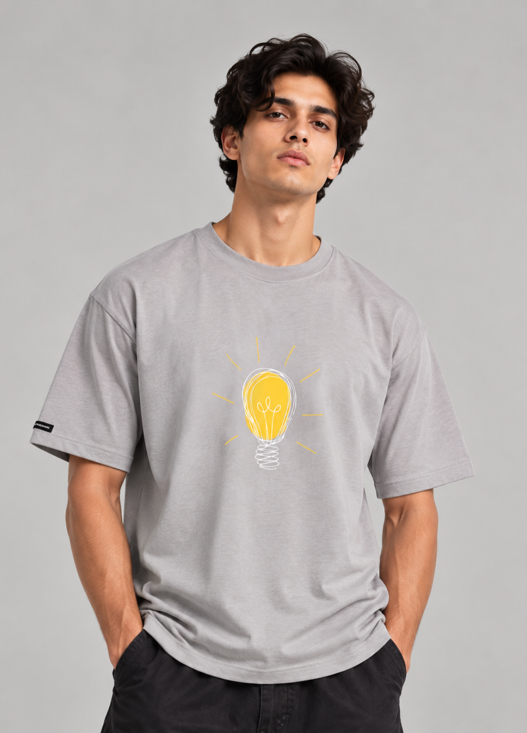 Big Idea Lavender Printed Oversized T-shirt
