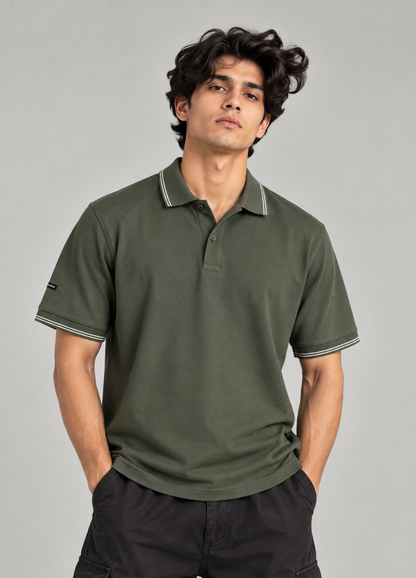 Algae Green Technical Polo T-Shirt