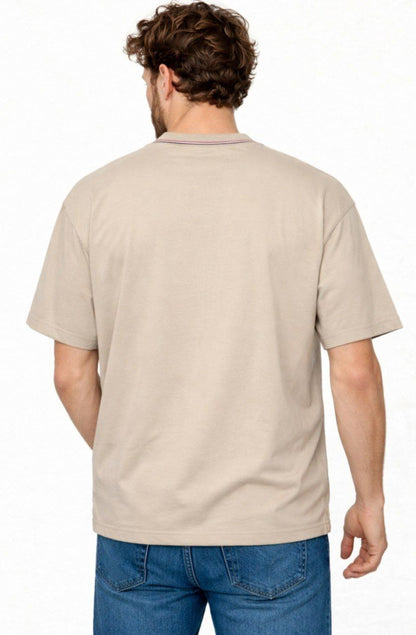 Beige Oversized Polycotton T-Shirt