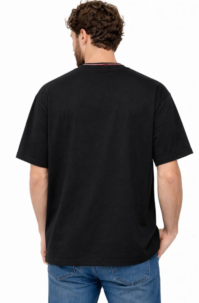 Black Oversized Polycotton T-Shirt