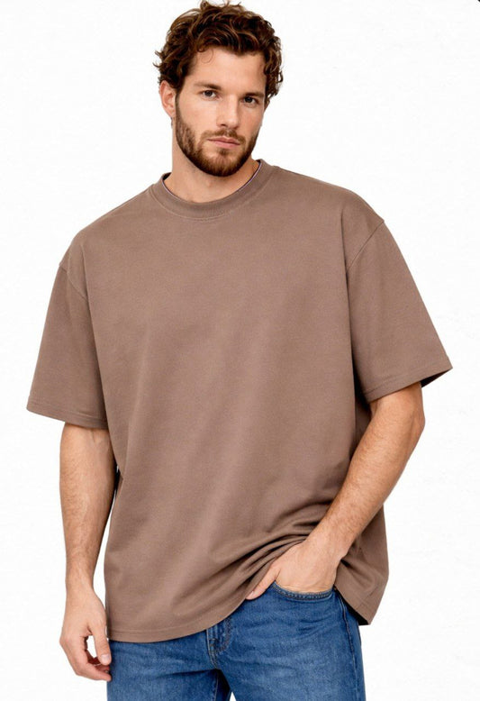Onion Brown Oversized Polycotton T-Shirt