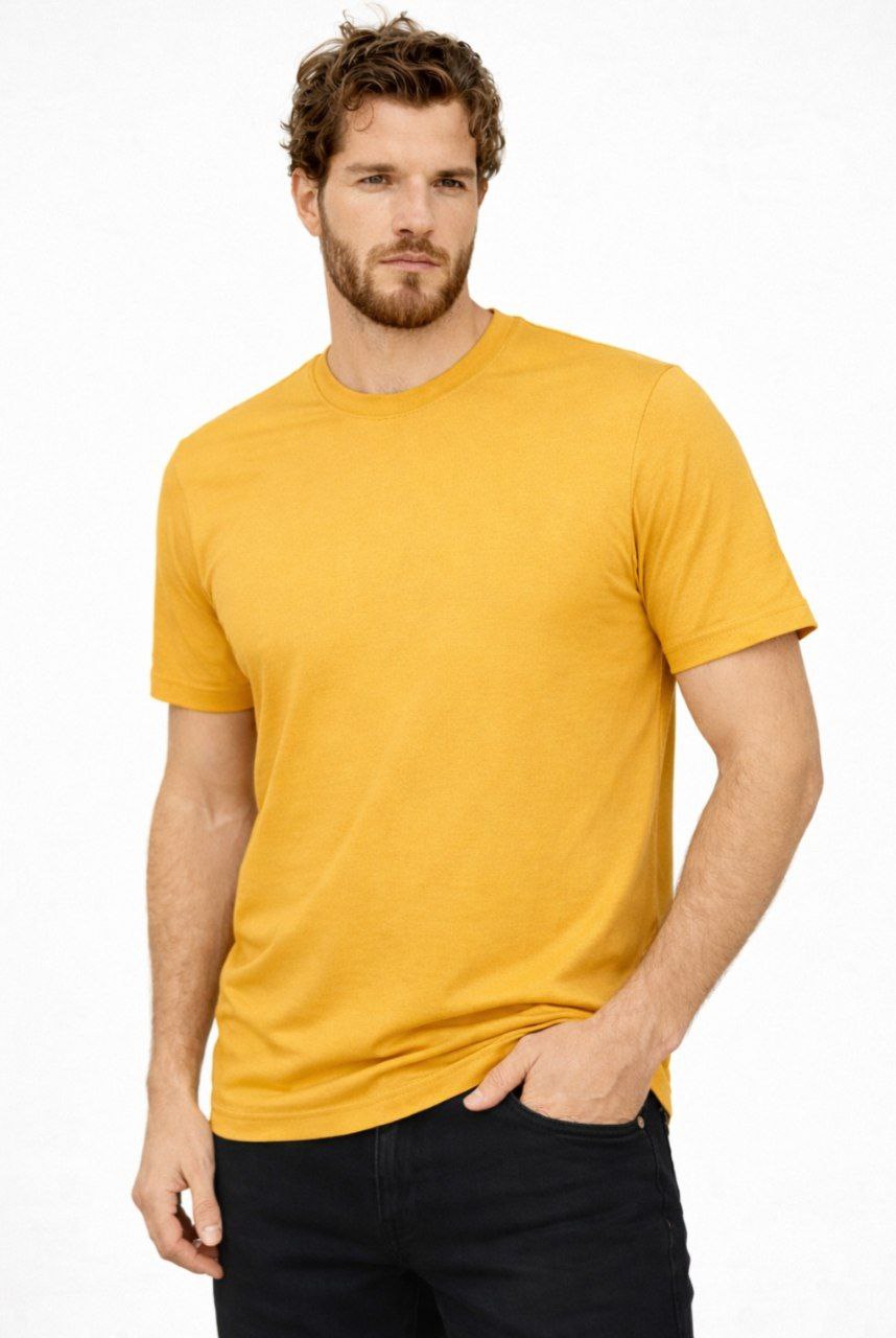 Yellow Regular Fit Cotton T-Shirt