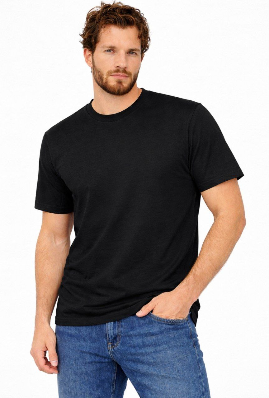 Black Regular Fit Cotton T-Shirt